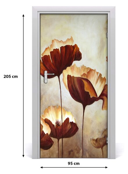 Autocolante pentru usi wildflowers maci