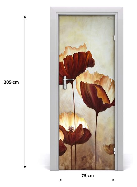 Autocolante pentru usi wildflowers maci