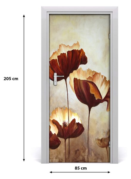 Autocolante pentru usi wildflowers maci