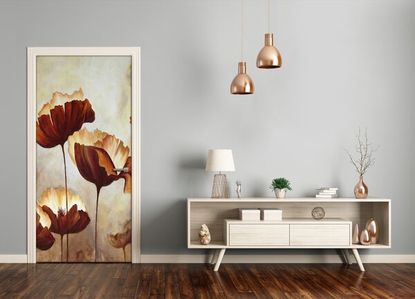 Autocolante pentru usi wildflowers maci