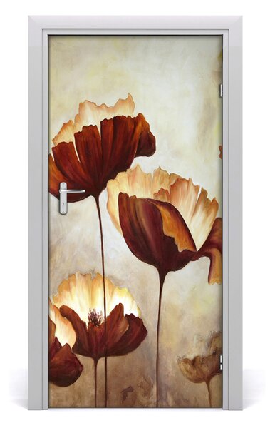 Autocolante pentru usi wildflowers maci