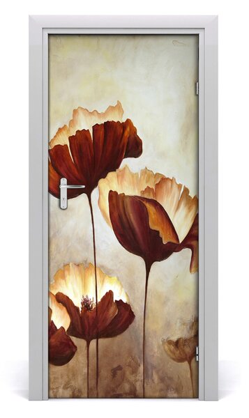 Autocolante pentru usi wildflowers maci
