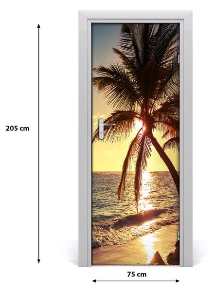 Autocolante pentru usi plaja tropicala