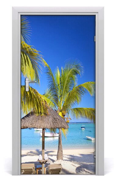 Autocolante pentru usi plaja tropicala