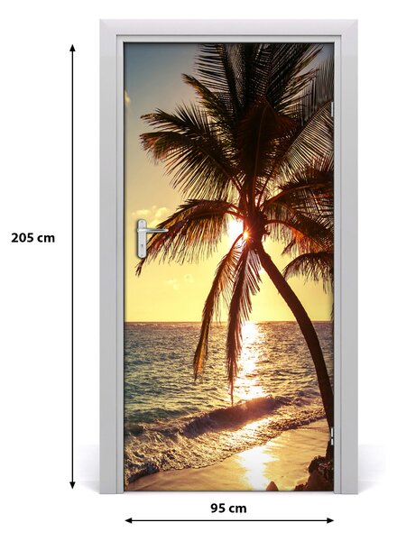 Autocolante pentru usi plaja tropicala