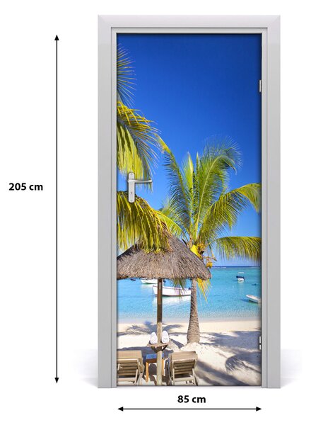 Autocolante pentru usi plaja tropicala