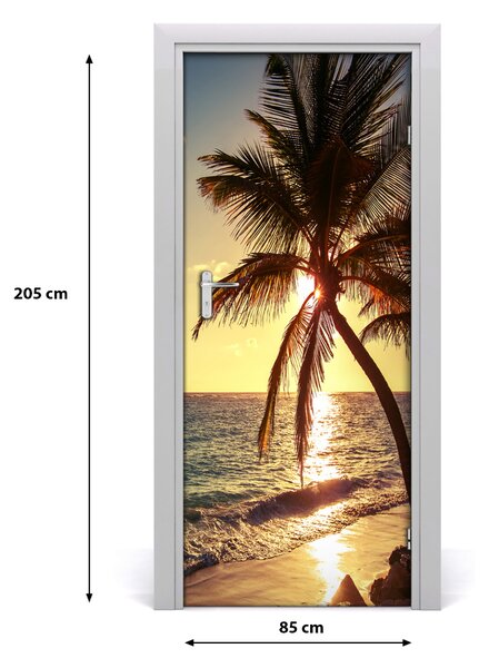 Autocolante pentru usi plaja tropicala