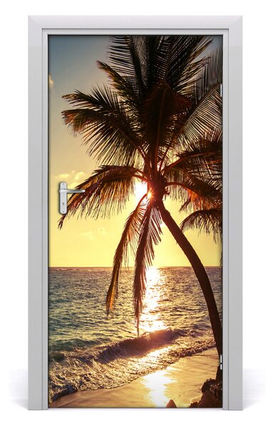 Autocolante pentru usi plaja tropicala