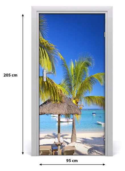 Autocolante pentru usi plaja tropicala