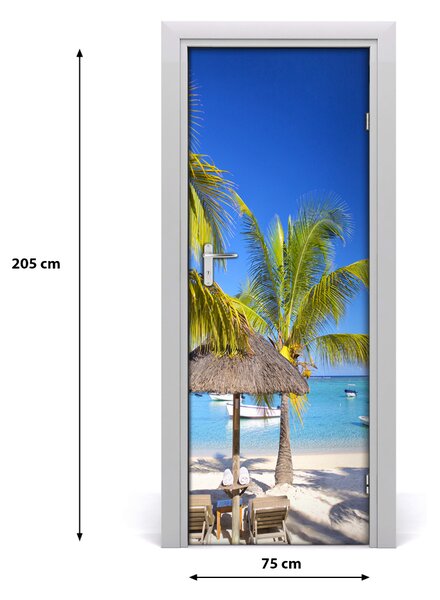 Autocolante pentru usi plaja tropicala