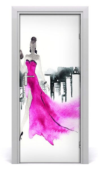 Autocolante pentru usi ilustrare de moda