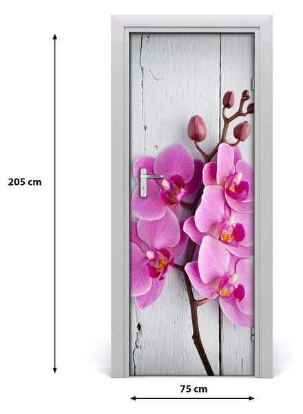 Autocolante pentru usi Wall Decal autocolant roz orhidee UȘĂ