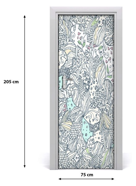 Autocolante pentru usi model floral