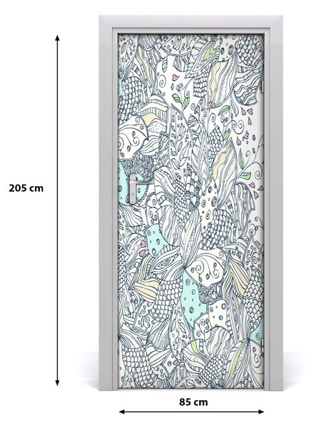 Autocolante pentru usi model floral