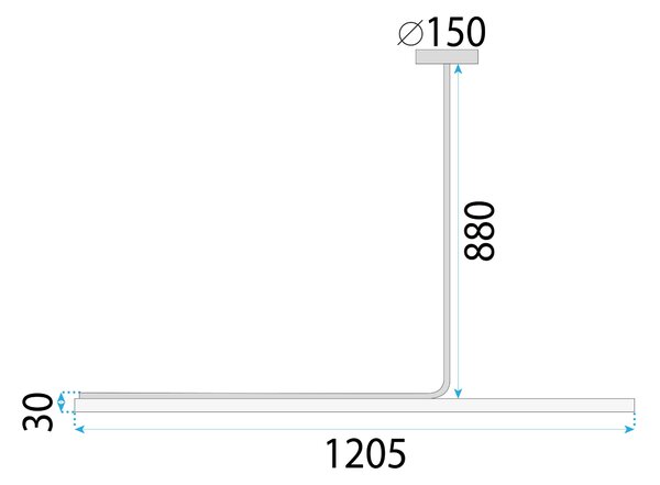 Lampă suspendată LED APP1659-CP Black 120cm