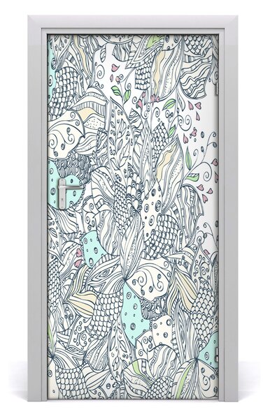 Autocolante pentru usi model floral