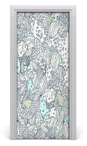 Autocolante pentru usi model floral
