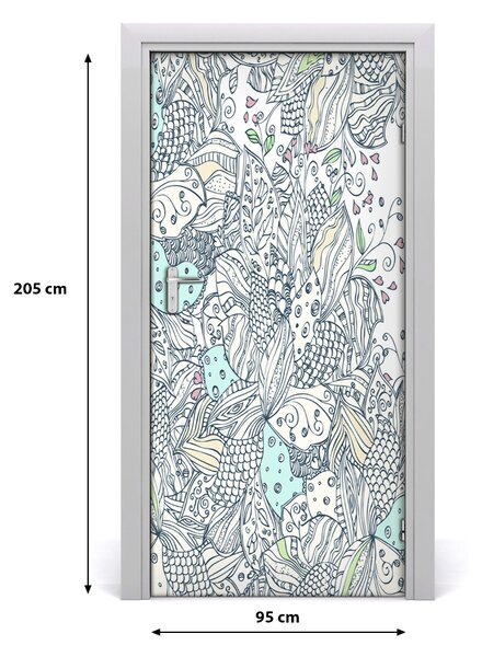 Autocolante pentru usi model floral