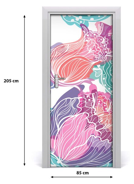 Autocolante pentru usi model floral