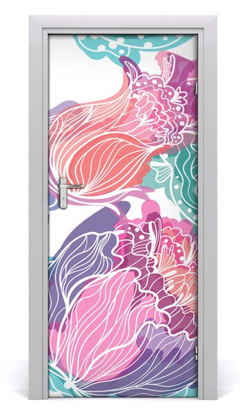 Autocolante pentru usi model floral