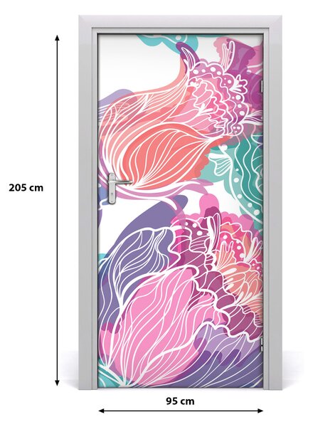 Autocolante pentru usi model floral