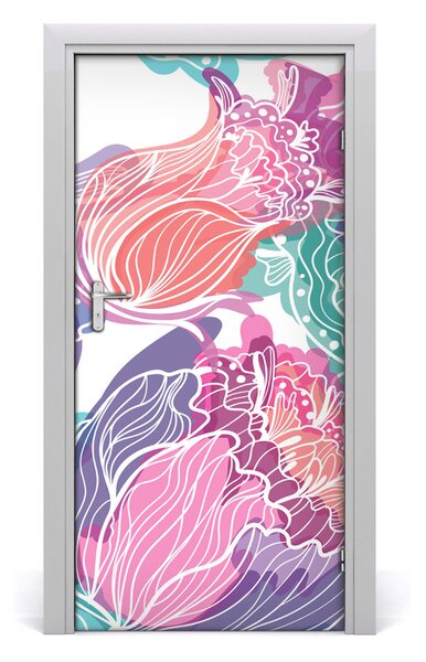 Autocolante pentru usi model floral