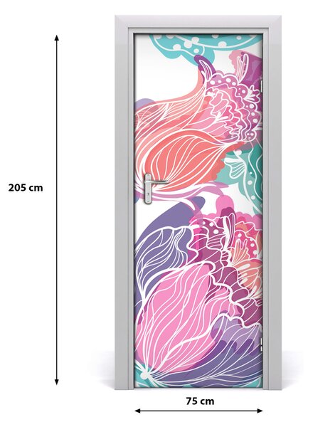 Autocolante pentru usi model floral