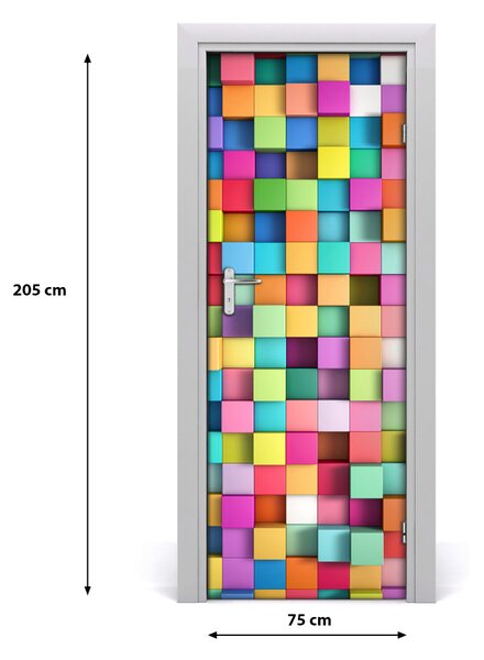 Autocolante pentru usi Autocolant patratele adezive Abstracție DOOR