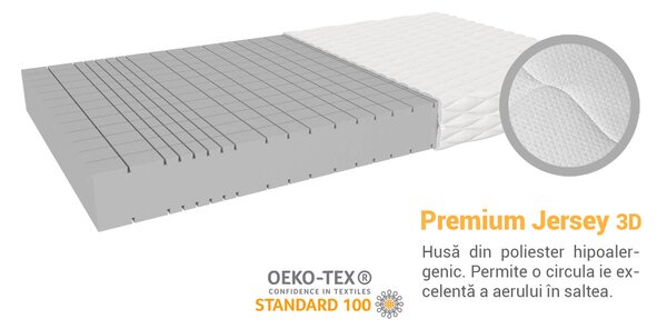 Saltea din spumă Nela 90x200 Husă: Premium Jersey 3D