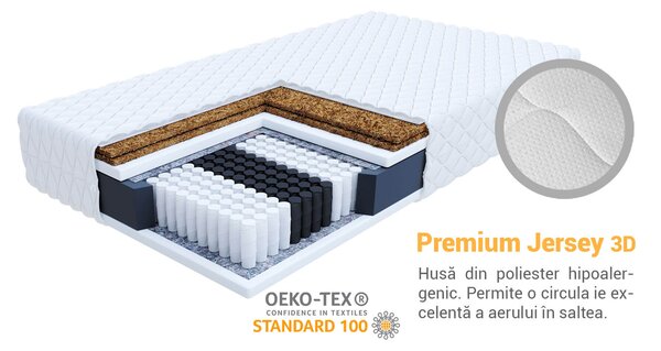 Saltea cu arcuri Frasio 80x200 cu cocos