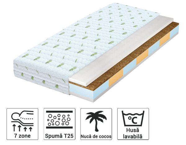 Saltea din spumă Nizios cu cocos 90x200