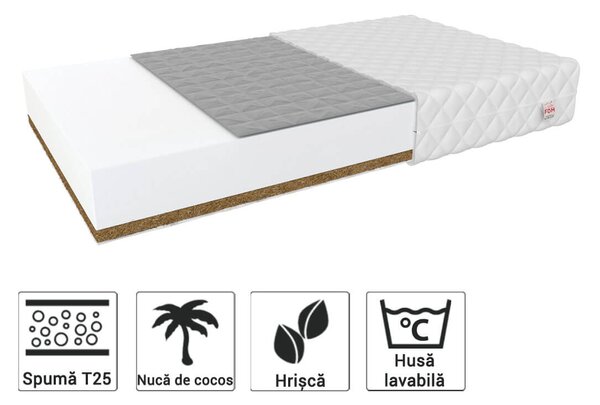 Saltea pentru copii cu hrișcă și cocos Bambino Console 120x70
