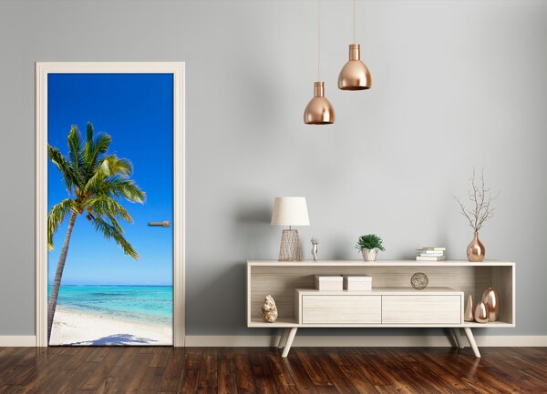 Autocolante pentru usi plaja tropicala