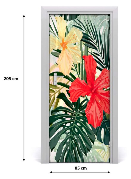 Autocolante pentru usi flori Hawaii