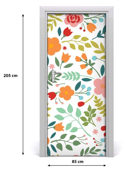 Autocolante pentru usi flori colorate