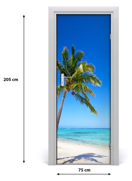 Autocolante pentru usi plaja tropicala
