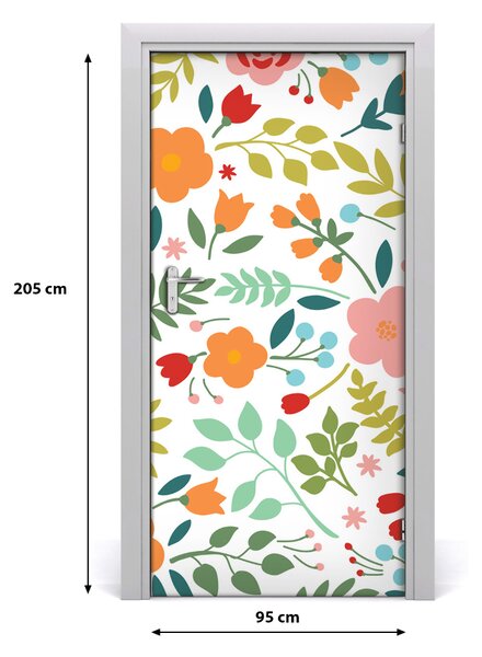 Autocolante pentru usi flori colorate