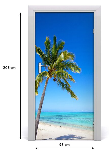 Autocolante pentru usi plaja tropicala