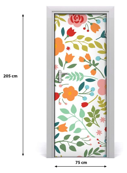 Autocolante pentru usi flori colorate