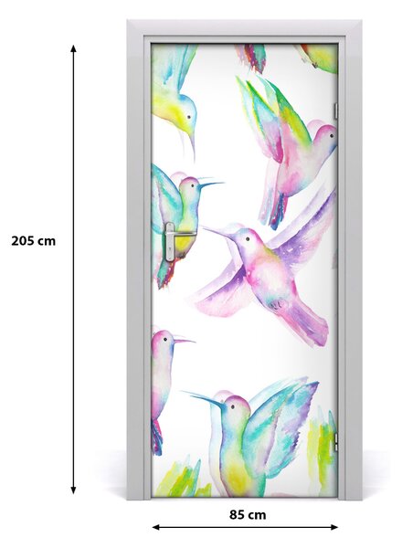 Autocolante pentru usi colibri colorate