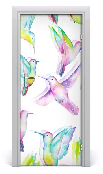 Autocolante pentru usi colibri colorate