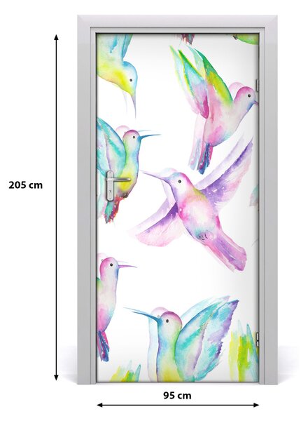 Autocolante pentru usi colibri colorate