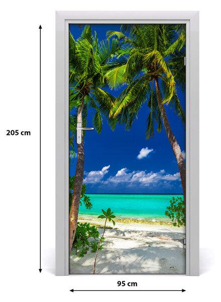 Autocolante pentru usi plaja tropicala