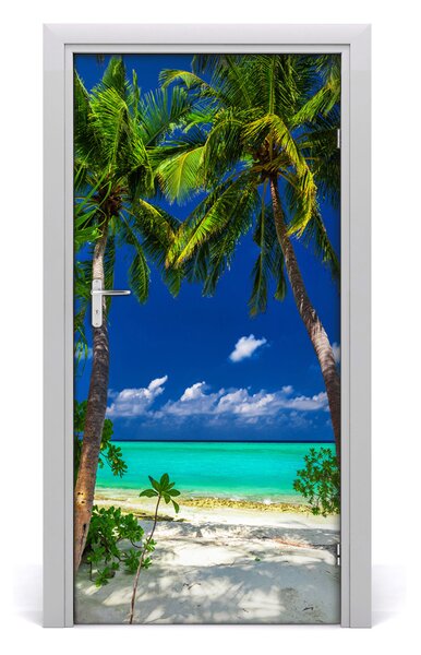 Autocolante pentru usi plaja tropicala