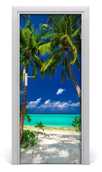 Autocolante pentru usi plaja tropicala