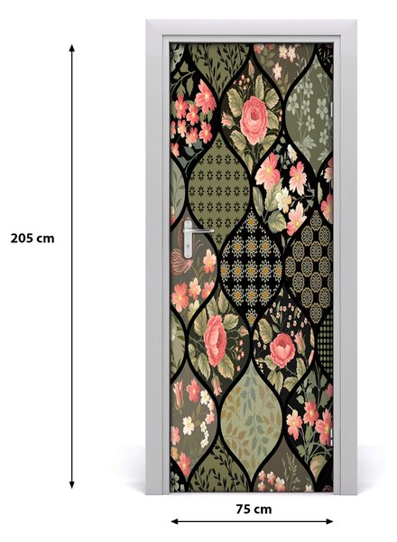 Autocolante pentru usi model floral