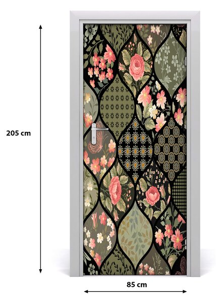 Autocolante pentru usi model floral