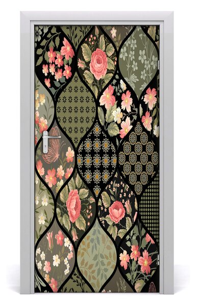 Autocolante pentru usi model floral