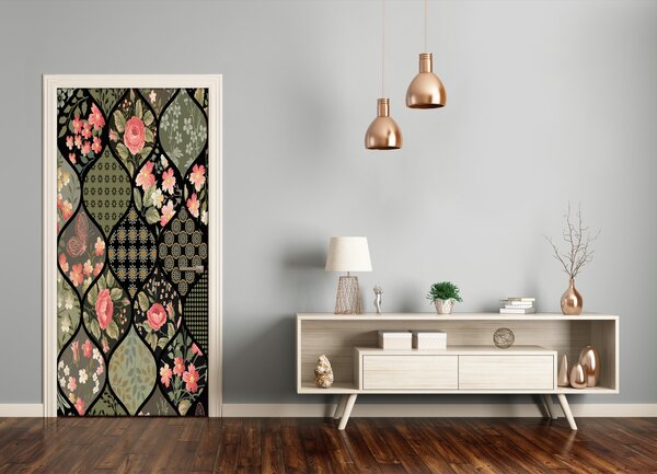 Autocolante pentru usi model floral