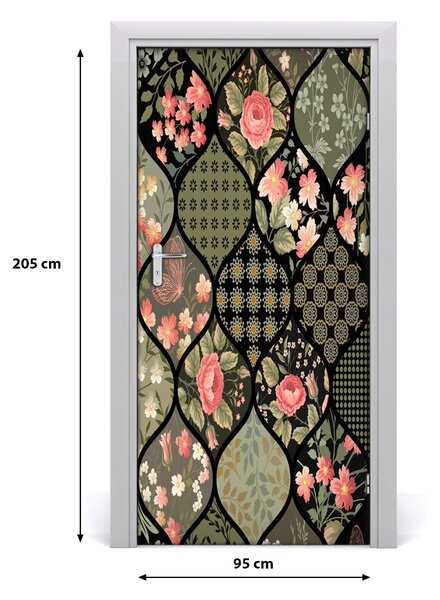Autocolante pentru usi model floral